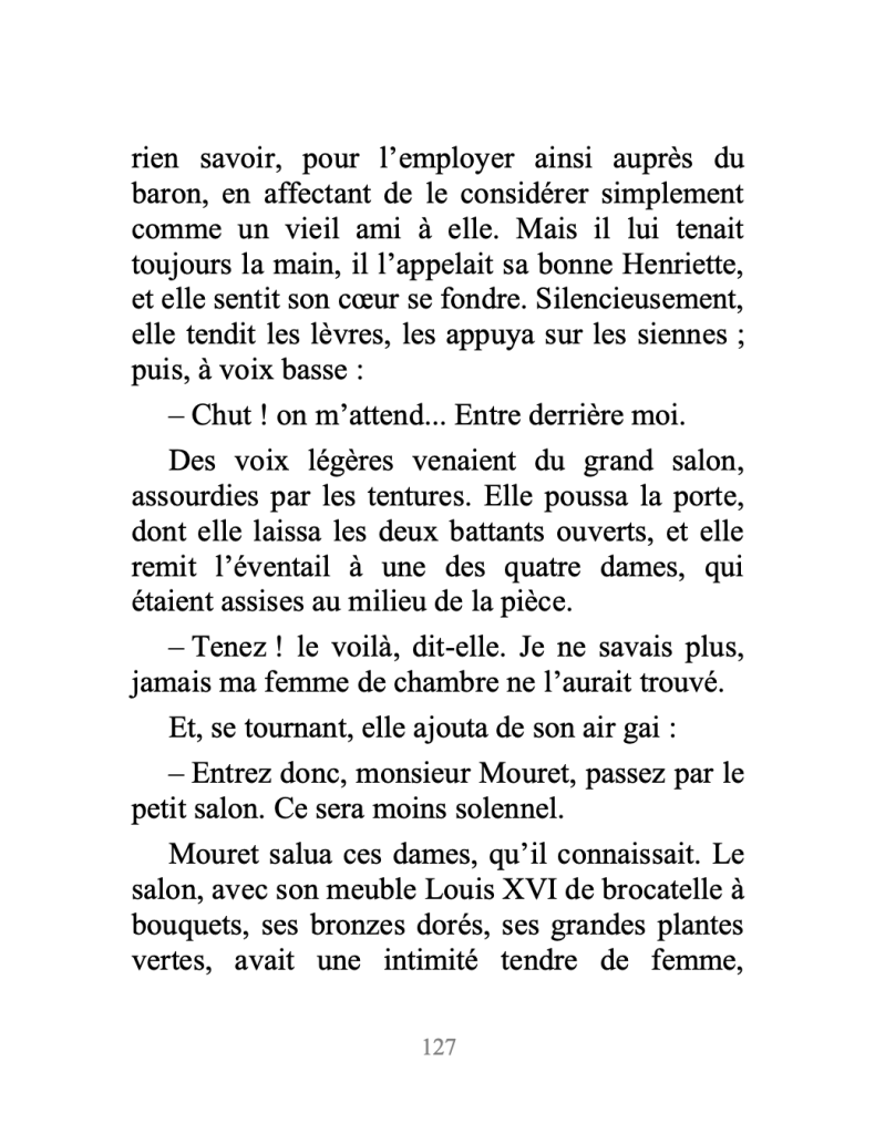 This page includes a dialogue set in a paris salon.