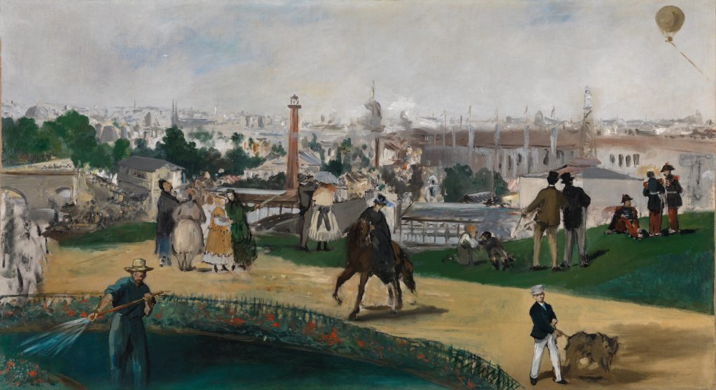 Manet included Nadar's balloon adventure in the top right of his piece on the 1867 Exposition Universelle.