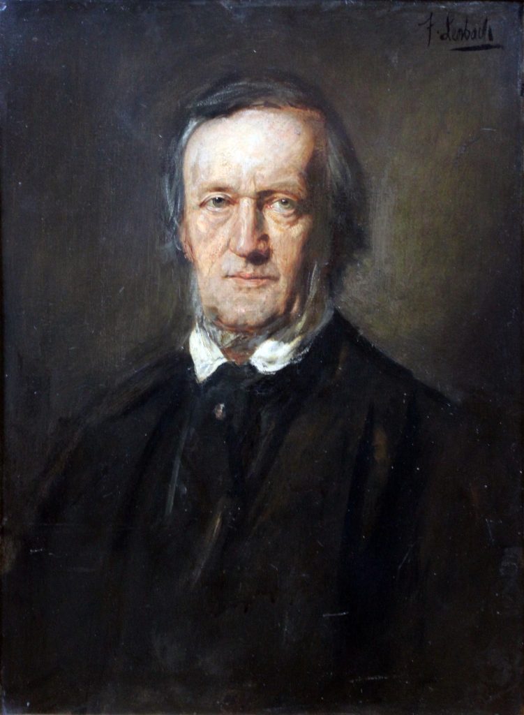 An extremely lifelike portrait of a middle-aged man in a black suit coat.