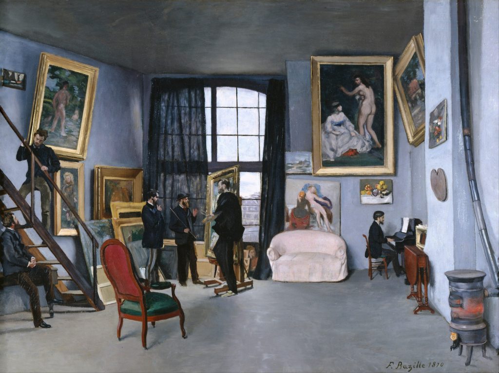 The figures in Bazille's Studio are far more informal, seemingly candid.