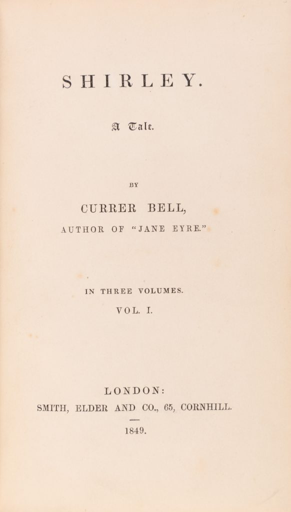 Currer Bell's first volume was published in London.