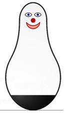 Drawing of the bobo doll smiling