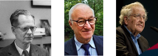 From left: B.F. Skinner; Albert Bandura; Noam Chomsky