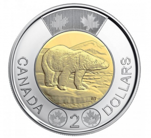 Image of a two dollar Canadian coin