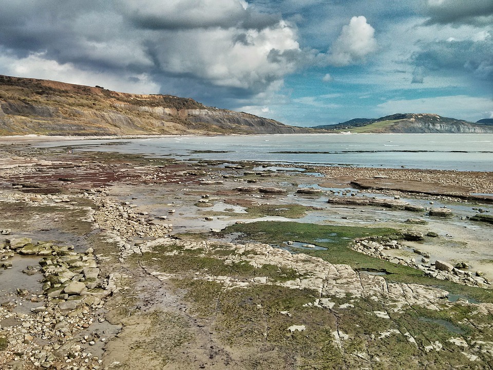 Rocky coastline and cliffs.